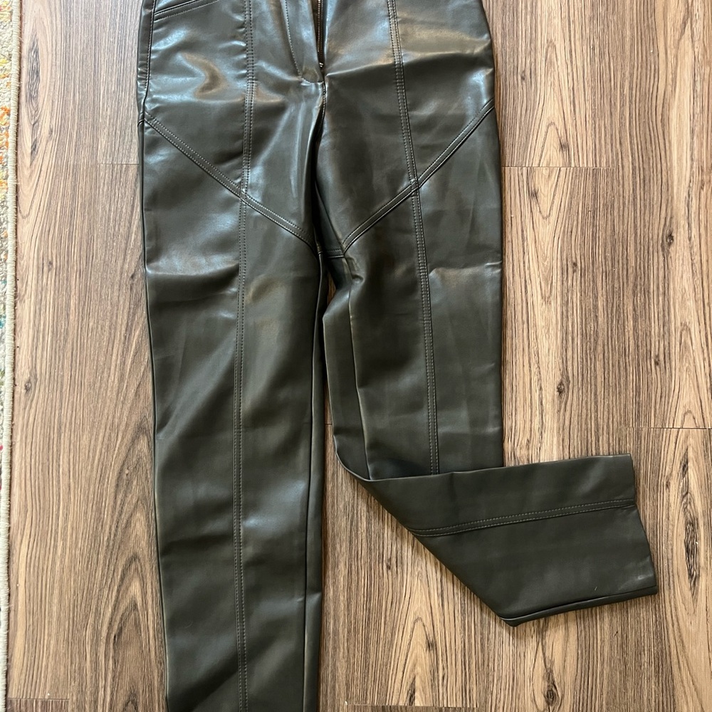 Wilfred Olive Faux Leather Trousers